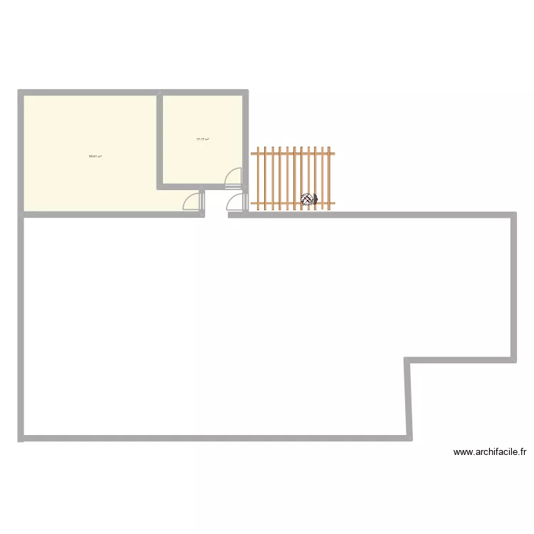 maison. Plan de 2  et 57 m²