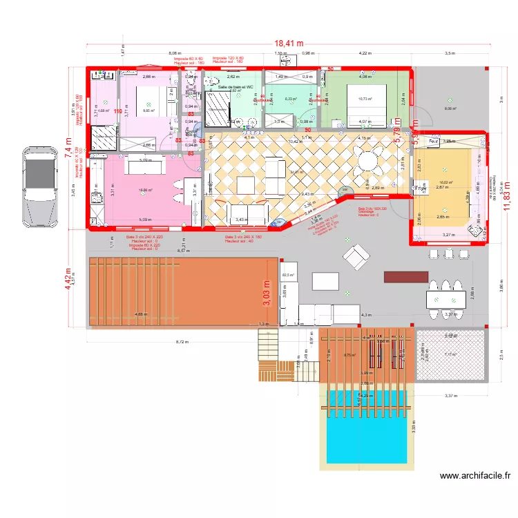 Villa Cocotte Ducos cata 2. Plan de Villa Cocotte Ducos cata 2. Plan de