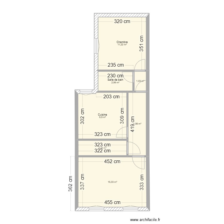 PLAN VARILHES etage. Plan de 7 pièces et 48 m2