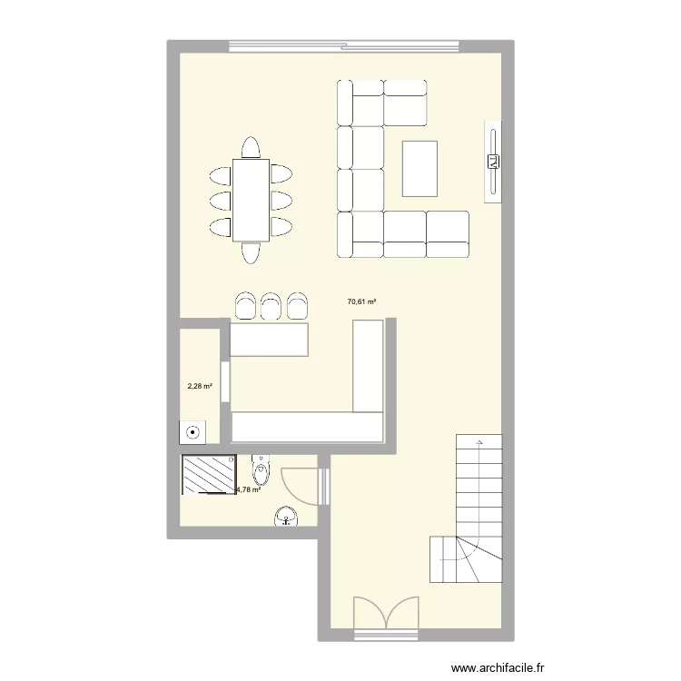 testtt. Plan de 3  et 78 m²
