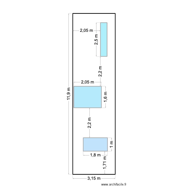 Renovation Façade. Plan de 4 pièces et 43 m2