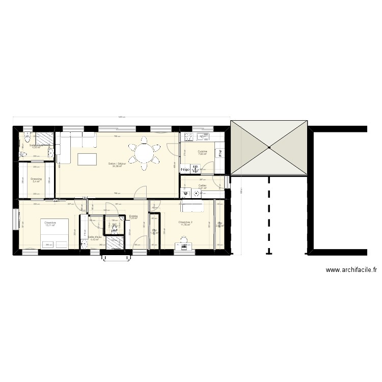 Claude 6. Plan de 12 pièces et 98 m2