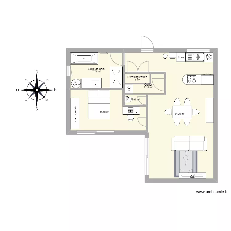 plan classe. Plan de 6  et 57 m²