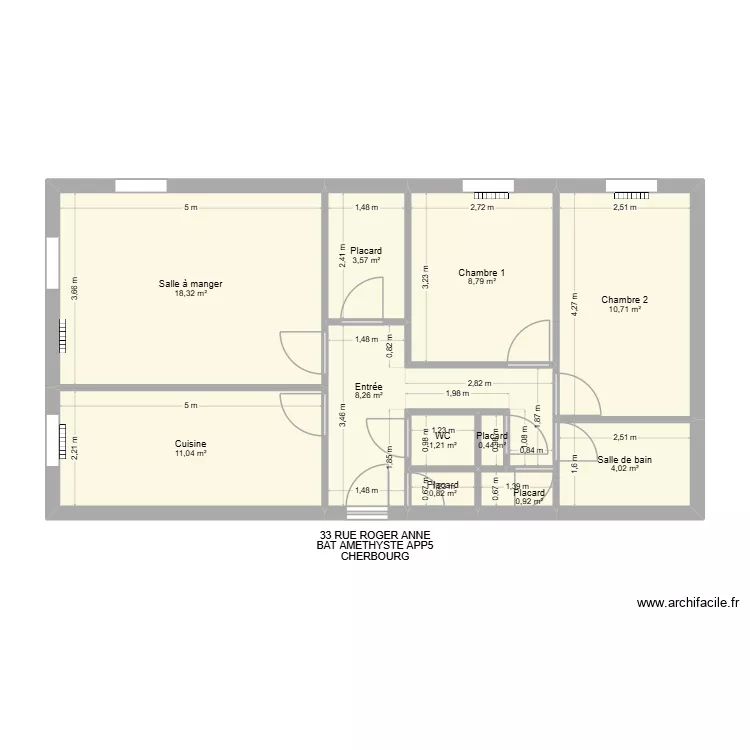 BAT AMETHYSTE APP5. Plan de 11  et 68 m²