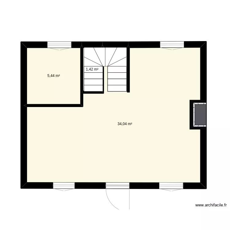 Maison Pl&eacute;my rez de chauss&eacute;e . Plan de 