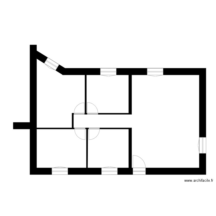 beraut. Plan de 4 pièces et 70 m2