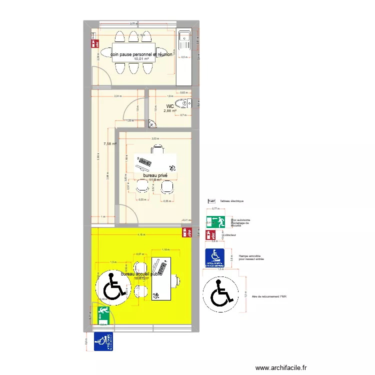 plan lc2 plan daccessibilit&eacute;. Plan de 5  et 49 m²