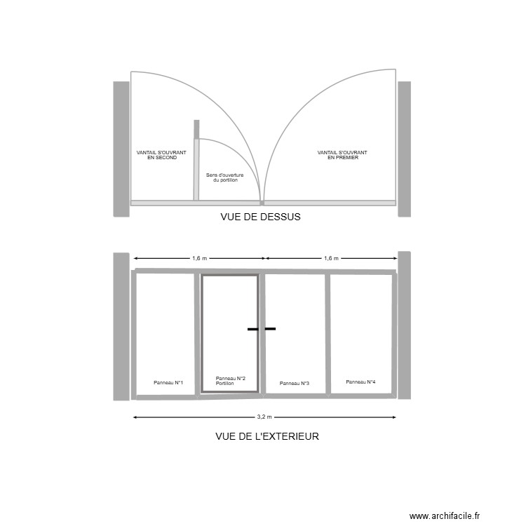 battant 3. Plan de 0 pièce et 0 m2