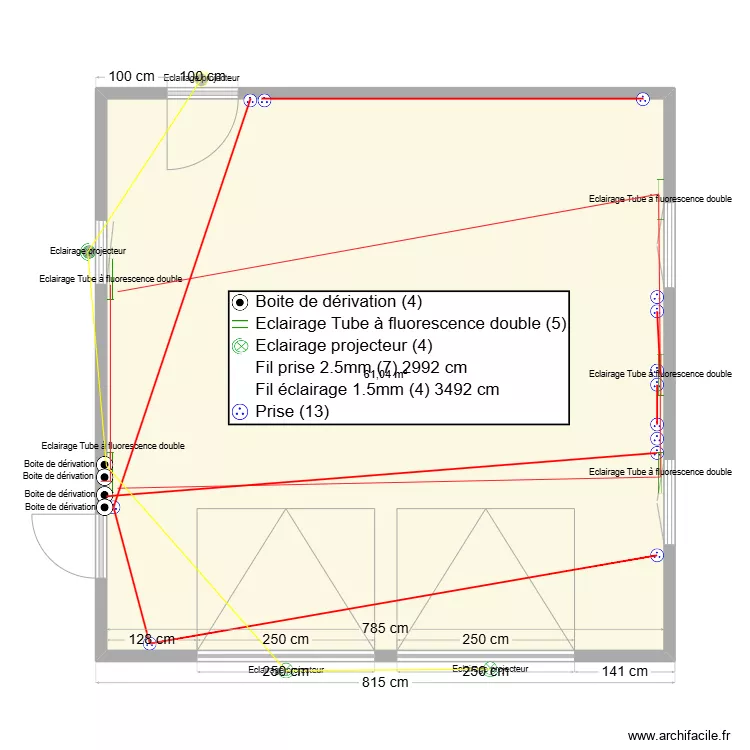 &eacute;lectricit&eacute; garage. Plan de 