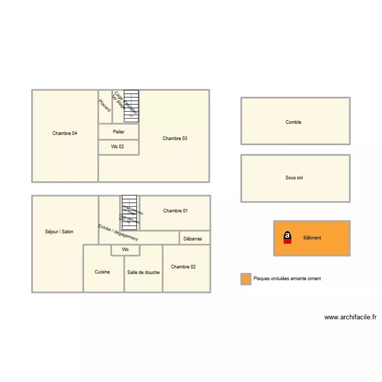 761300542. Plan de 18  et 44 m²