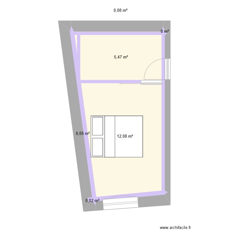 Chambre 1 . Plan de 6 pièces et 18 m2