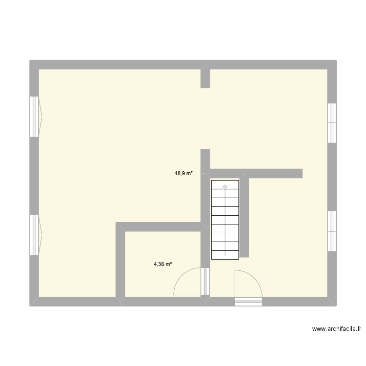conflans. Plan de 2 pièces et 53 m2
