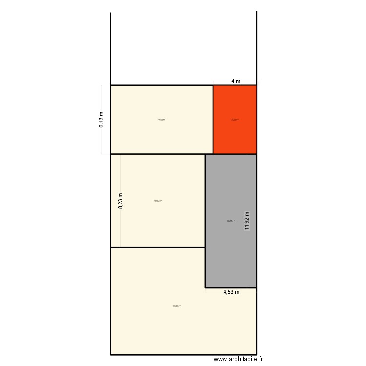 plan masse romu v3. Plan de 5 pièces et 309 m2