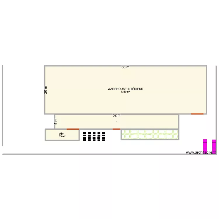 Warehouse Bobigny. Plan de 4 et 1830 m² Warehouse Bobigny. Plan de 4 et 1830 m²