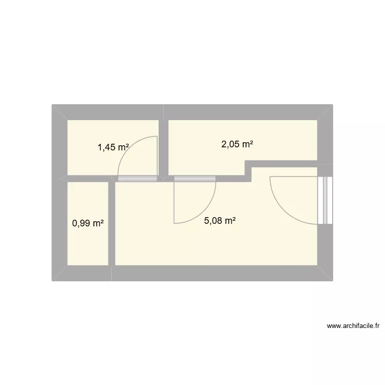 SANITAIRE LAON ETAGE. Plan de 4  et 10 m²