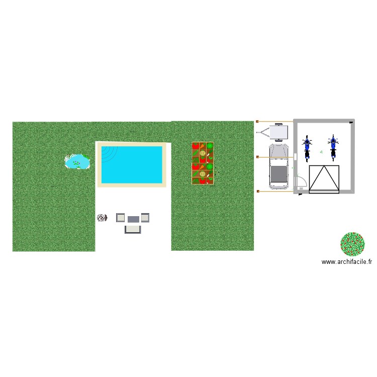 garage / carport 2 poteaux. Plan de 0 pièce et 0 m2