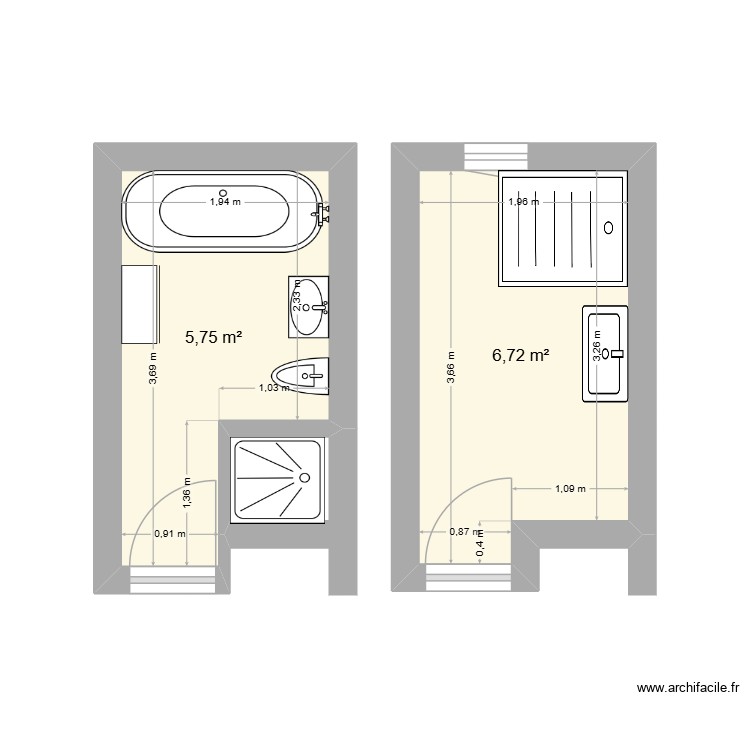 Salle de bain avant. Plan de 0 pièce et 0 m2