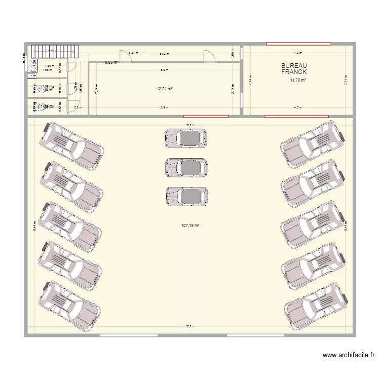 BUREAU DYD HAUT. Plan de 