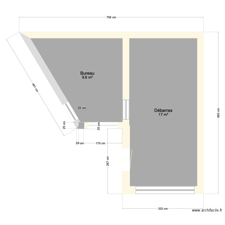 Plan Thery pièces sous toiture. Plan de 0 pièce et 0 m2