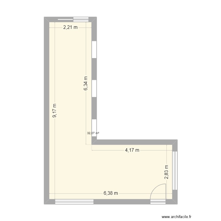 local colunga. Plan de 1 pièce et 32 m2