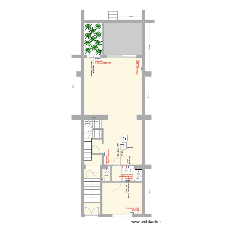 Banning 83 Bel étage Eau Chauffage. Plan de 7 pièces et 97 m2