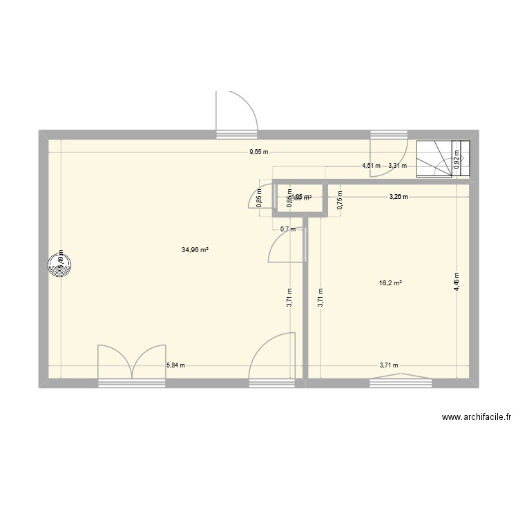 Lorrain. Plan de 3 pièces et 52 m2