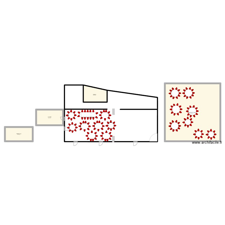 PLAN SALLE MARIAGE 2. Plan de 4 pièces et 181 m2