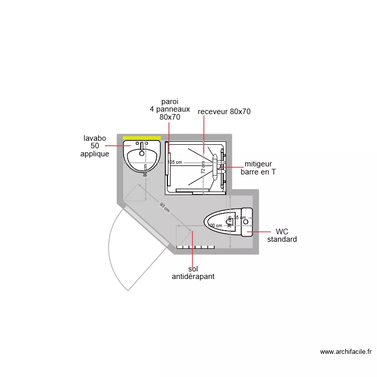 ACHOUR. Plan de 1  et 2 m²