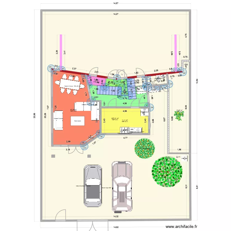 PLAN PERSO salon et cuisine. Plan de 9  et 278 m²