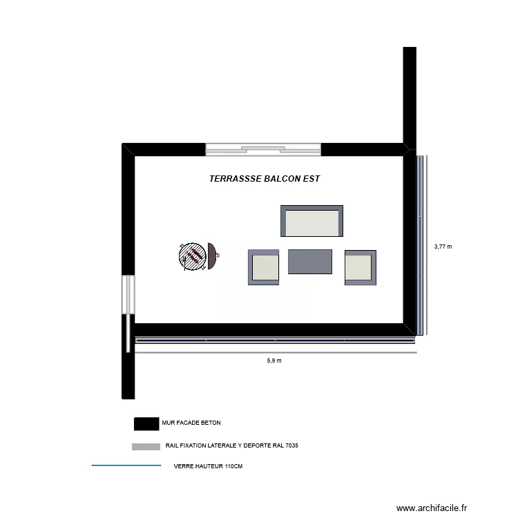 TERRASSE EST. Plan de 