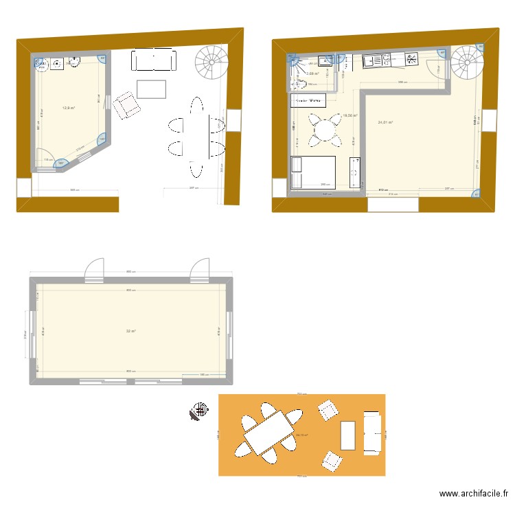 TERRASSE. Plan de 5 pièces et 118 m2