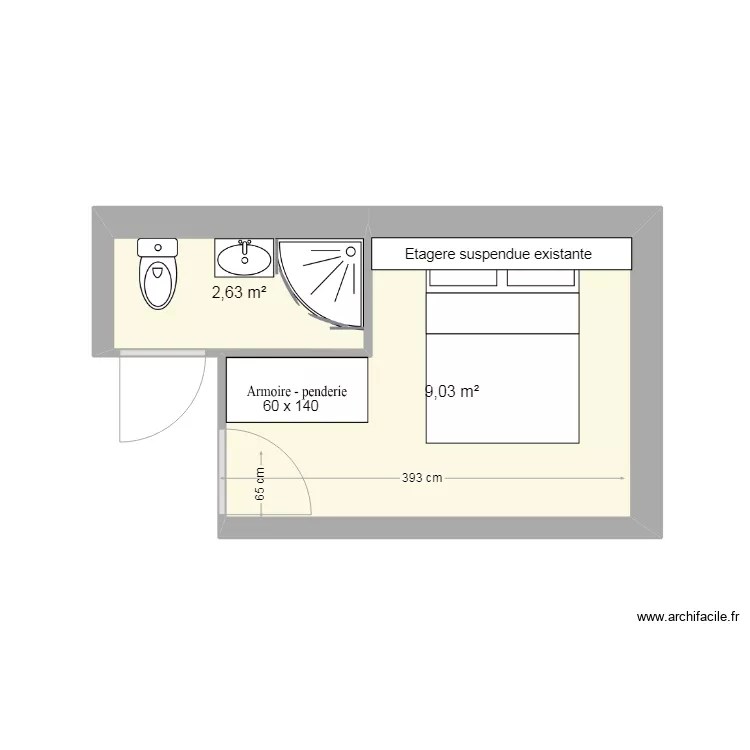 Salle de bains et Chambre Aménagement 4. Plan de Salle de bains et Chambre Aménagement 4. Plan de