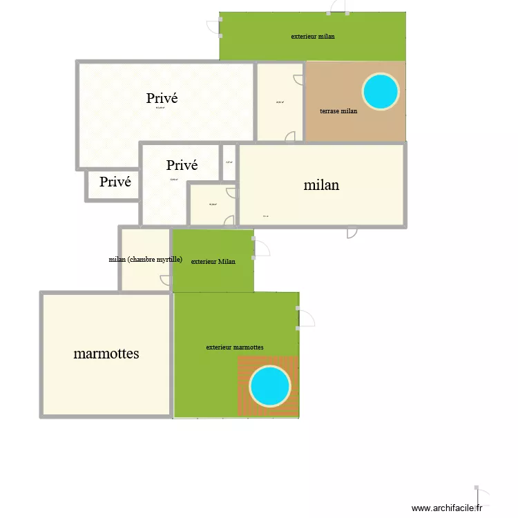 vue d'ensemble grand gîte.. Plan de 9 et 402 m² vue d'ensemble grand gîte.. Plan de 9 et 402 m²