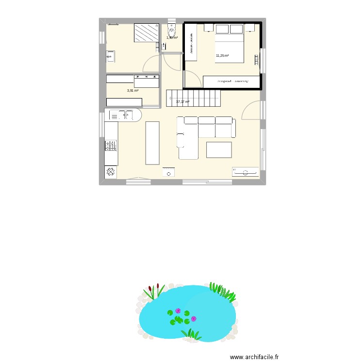 plan3. Plan de 4 pièces et 73 m2