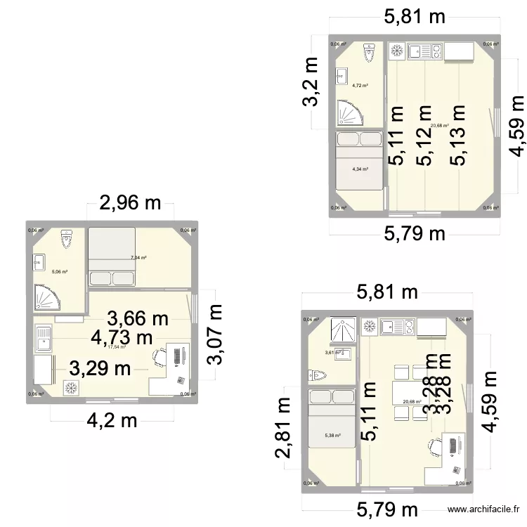 chalet. Plan de 21 et 90 m² chalet. Plan de 21 et 90 m²