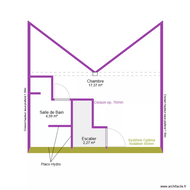 Plan définitif - Placo - Etage - Maison 60 Saint Louis. Plan de Plan définitif - Placo - Etage - Maison 60 Saint Louis. Plan de