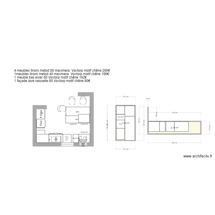 cuisine  09-02. Plan de 2 pièces et 7 m2