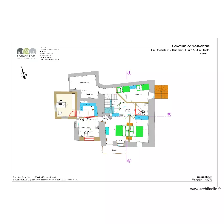 etage 2 CH le chatelard geometre. Plan de 
