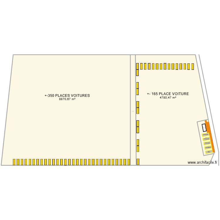 PLAN CONTENEUR EMBALLAGE. Plan de 4 pièces et 1403 m2