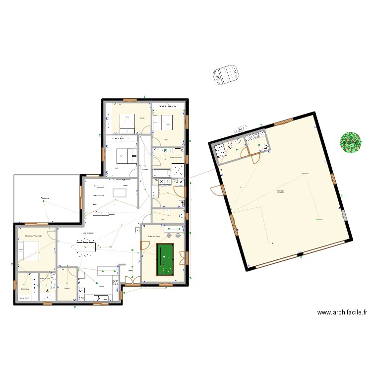 Maison Lucas avec garage 25 dec. Plan de 12 pièces et 226 m2