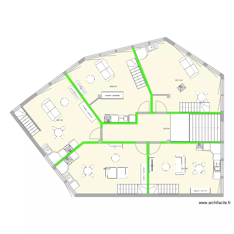 Bara plan RDC. Plan de 