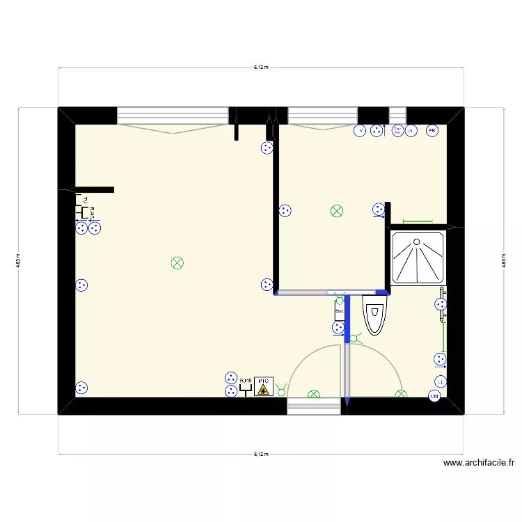 Marguerite prises. Plan de 4  et 23 m²