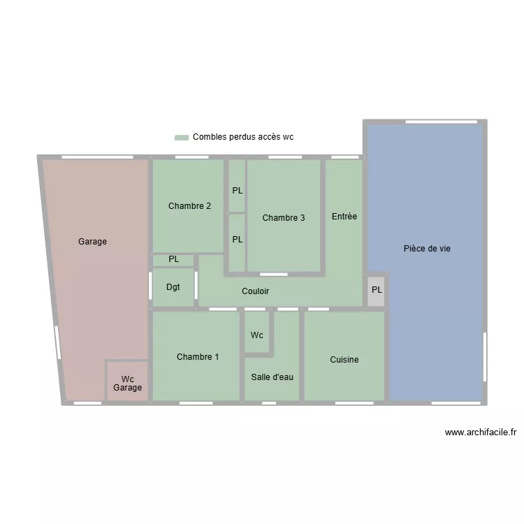 Porhiel le perrier. Plan de 14  et 66 m²