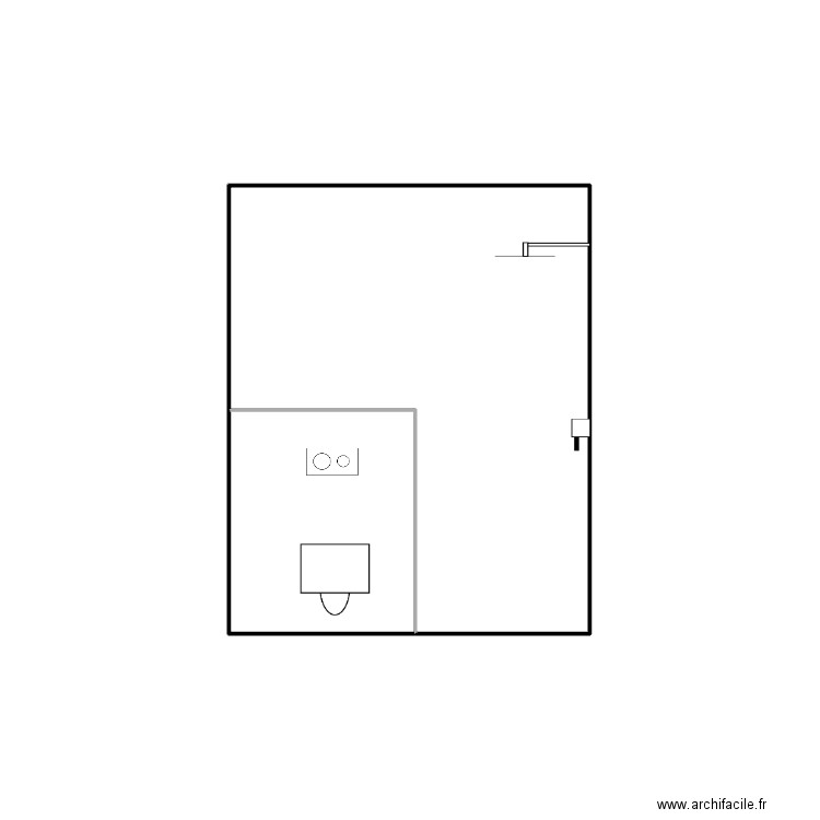 face sdb 2. Plan de 2 pièces et 5 m2