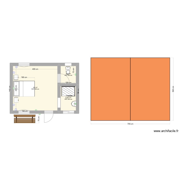 MON BUNGALOW. Plan de 0 pièce et 0 m2