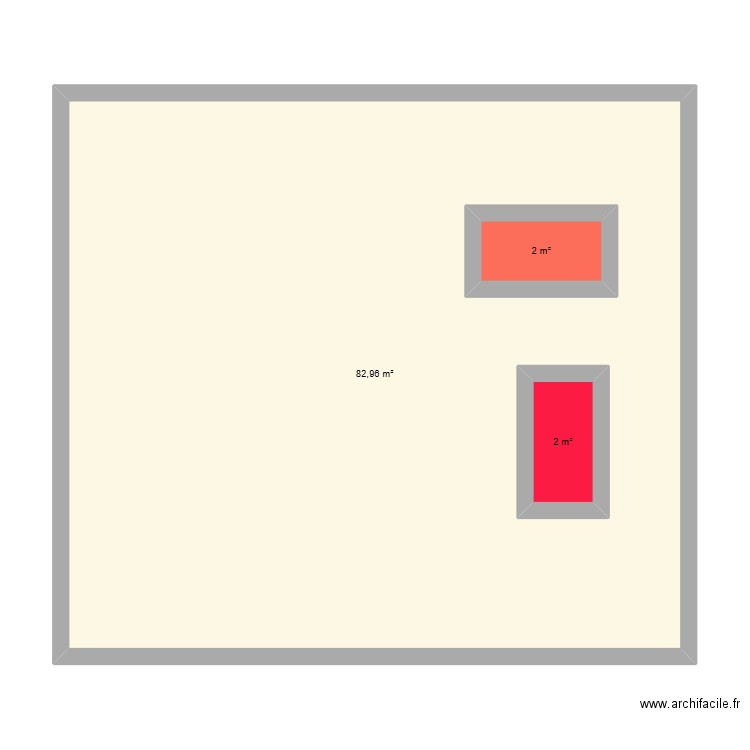 Gouned. Plan de 3 pièces et 94 m2