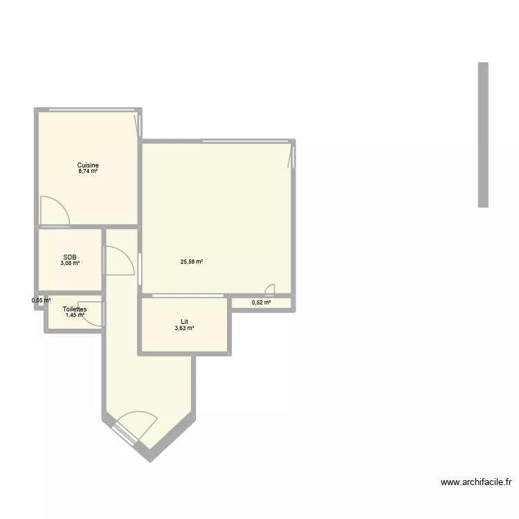 Appartement_nouveau. Plan de 7  et 43 m²
