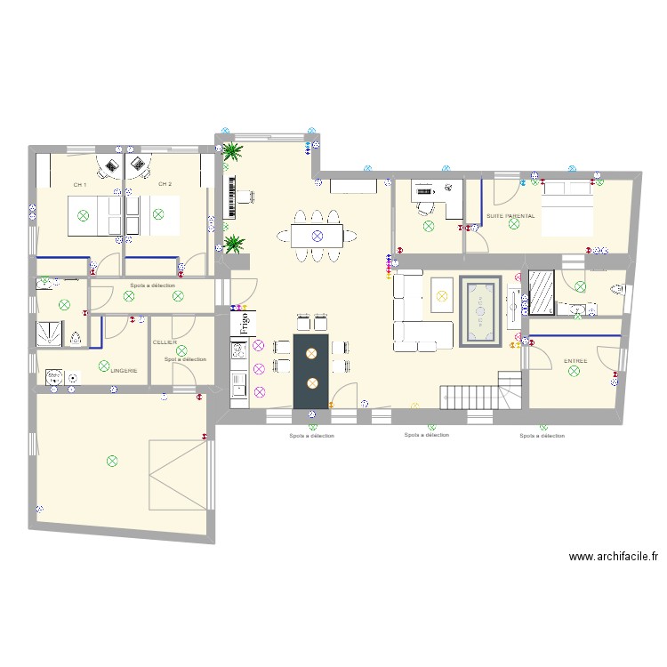 BILLIOUT BASTIEN ET MARIE électricité. Plan de 14 pièces et 176 m2