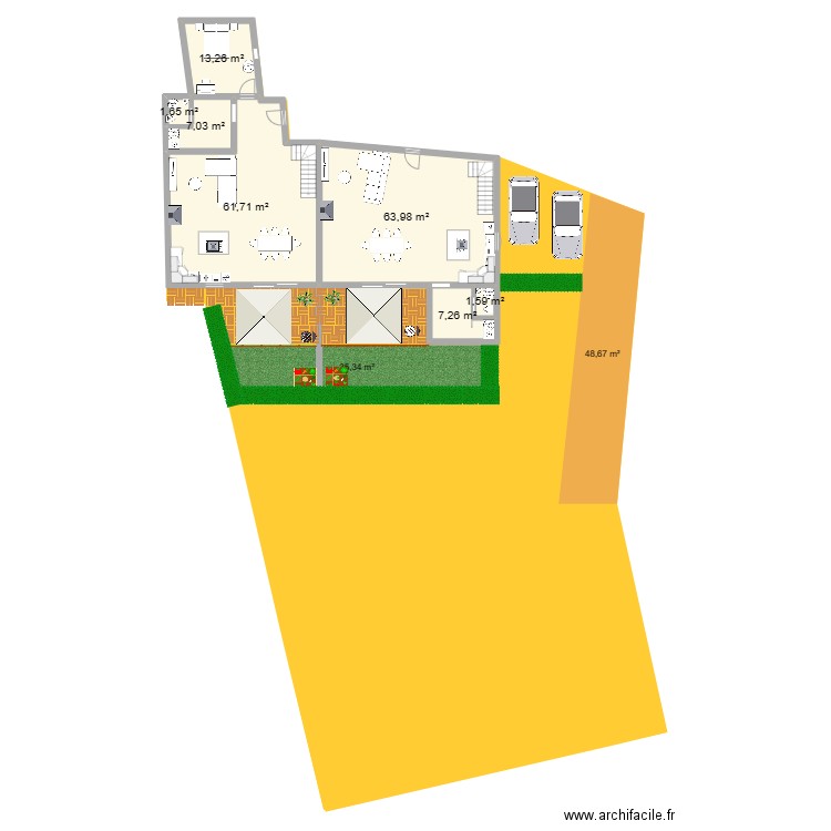 BORVRAN. Plan de 17 pièces et 266 m2