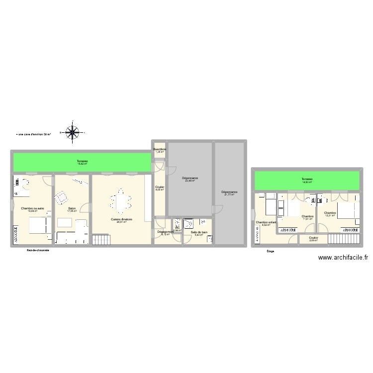 MORISY Bruley. Plan de 17 pièces et 181 m2